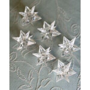 6 Vintage Candle Holders Rosenthal Star Etched "R" & crown 1.75" x 1.75" x 1.75"